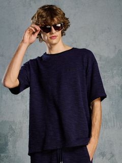 【予約品 1月25日(日) 締切】muta × wjk collection：knit jacquard relax S/S / ニットジャガード リラックスショートスリーブ / ネイビー