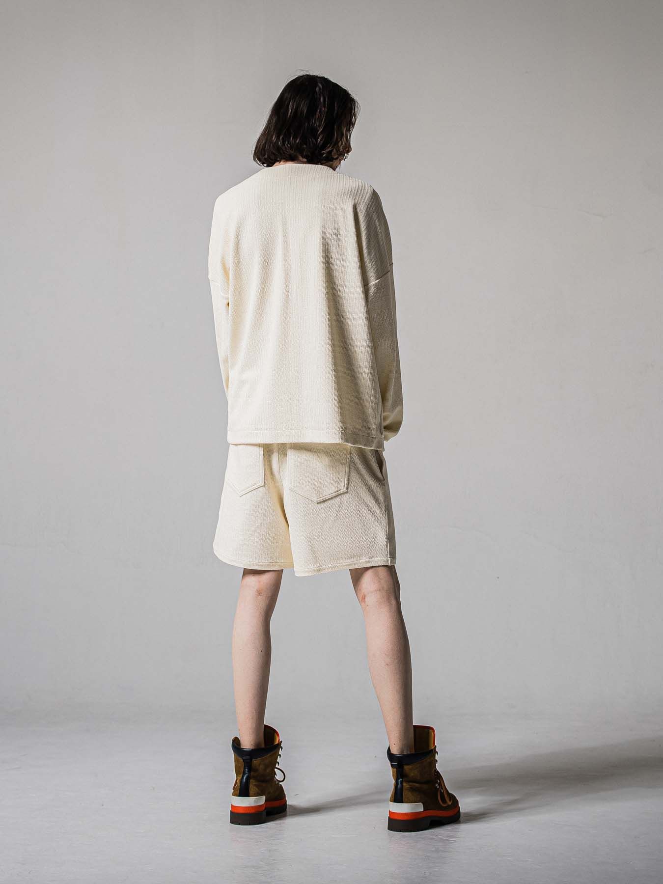 【予約品 11月16日(日) 締切】BLISTER KNIT HALF PT / ブリスターニットハーフパンツ / オフ