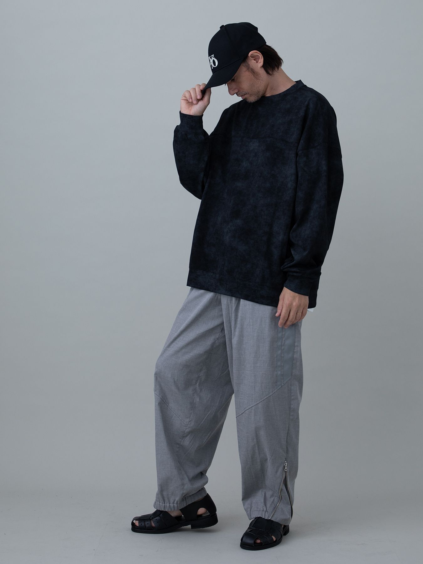 【予約品 10月26日(日) 締切】SWITCHCUT / バイオストーンウォッシュ加工 カットソー / BLACK