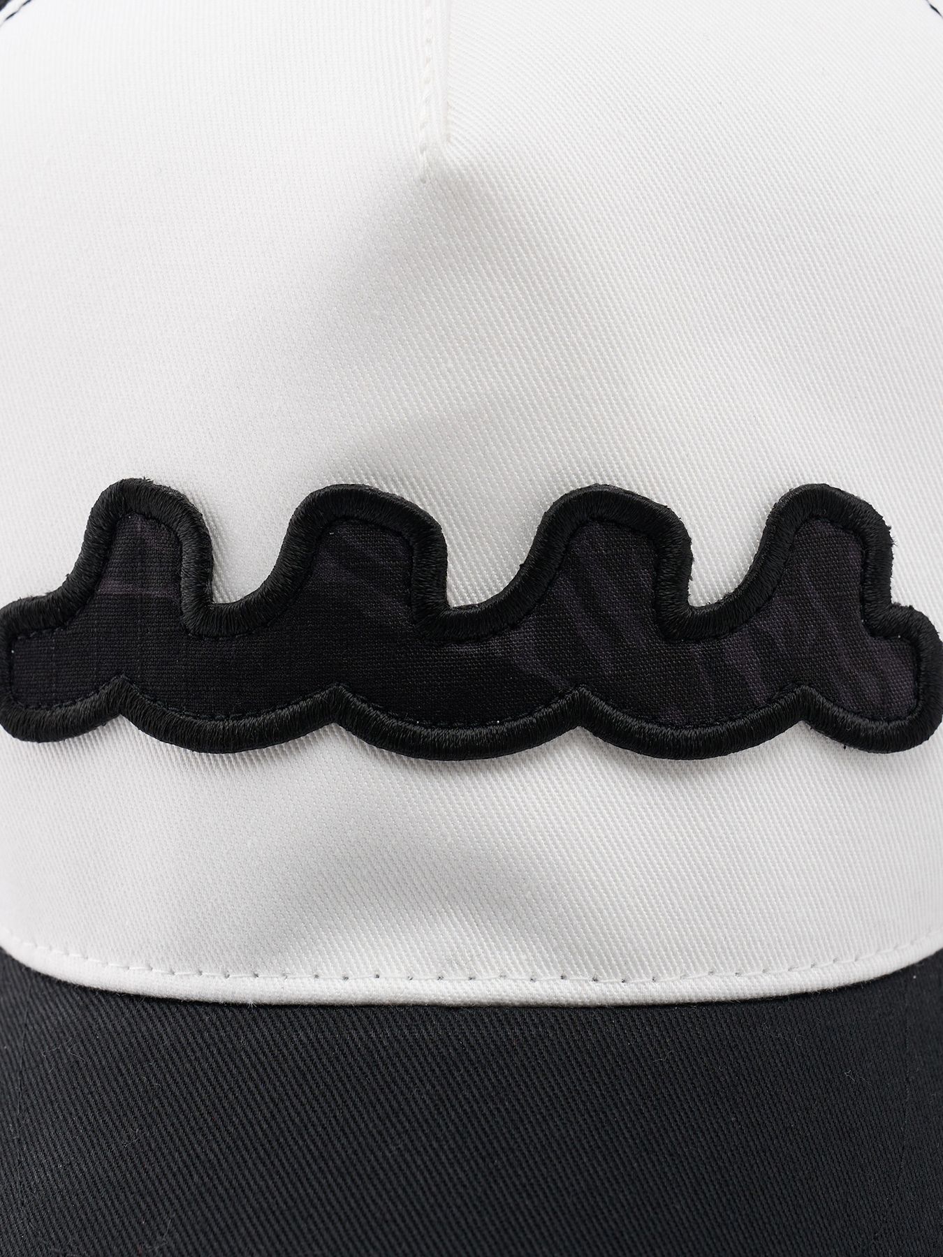 【予約品 1月25日(日) 締切】muta × wjk collection：wave cut-off mesh cap / ウェーブ カットオフ メッシュキャップ / ブラック×ホワイト