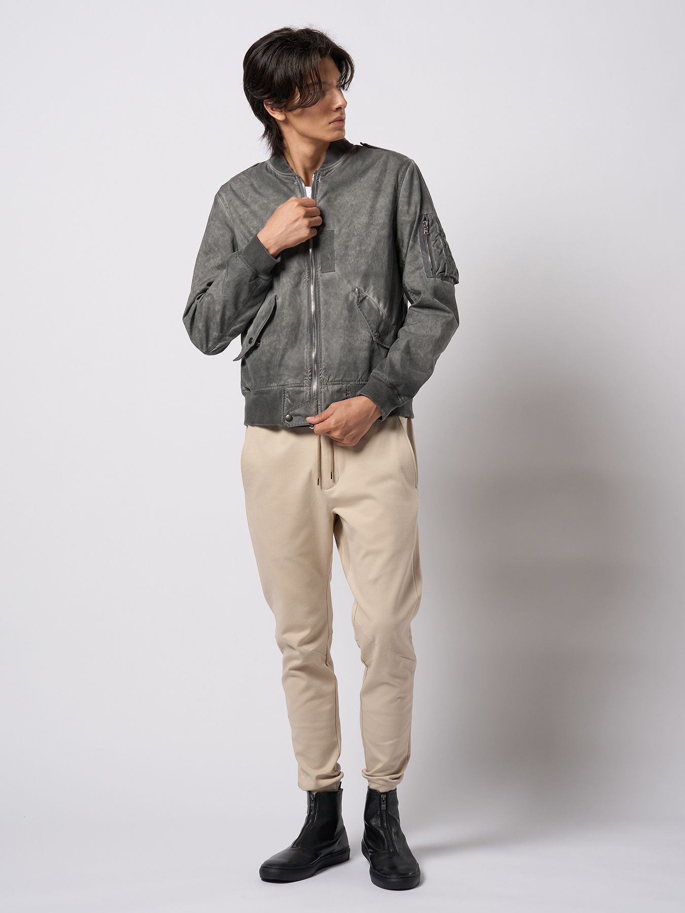 【予約品 9月23日(火) 締切】basic rib sweat pants / ベーシック リブスウェットパンツ / ライトベージュ
