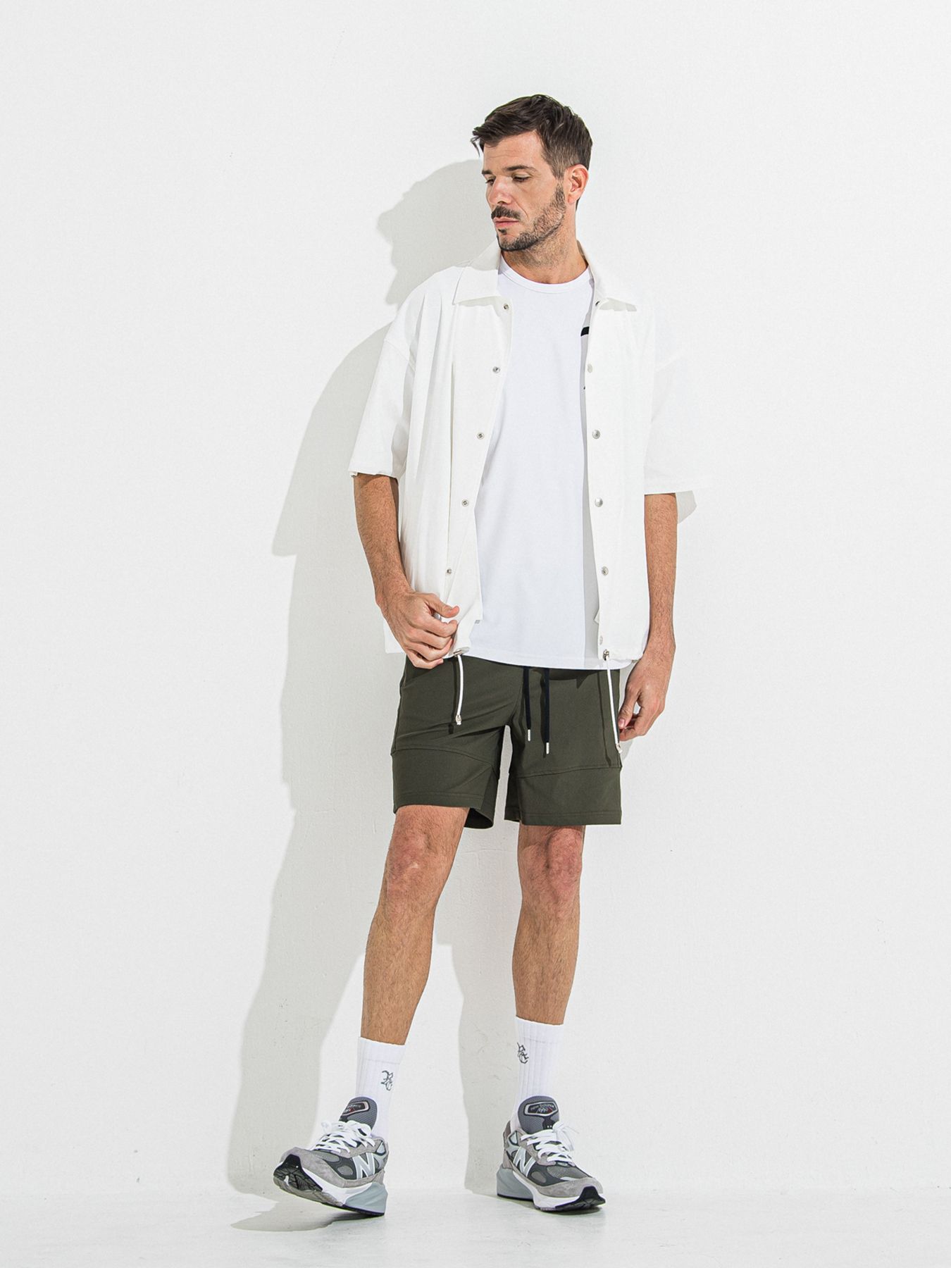 【予約品 】NYLON HALF COACH JACKET / ナイロンハーフコーチジャケット / ホワイト
