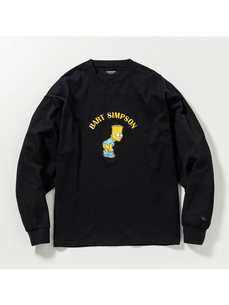 The Simpsons/バートシンプソン/ロングTシャツ刺繍 / ブラック1PIU1UGUALE3 RELAX