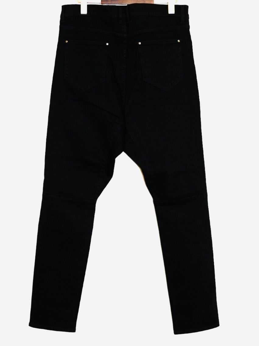 Supima High Power Stretch Denim Semi Sarouelセミサルエル Pants / BLACK 【ys Yuji SUGENO】