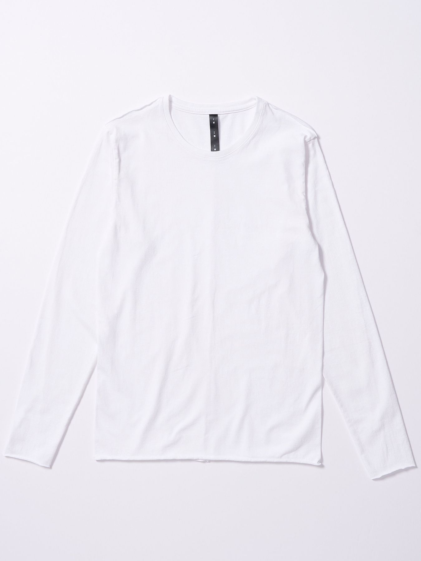 【予約品 4月19日(日) 18時締切】slim cut-off crew-neck L/S / スリムカットオフ クルーネック ロングスリーブ / ホワイト