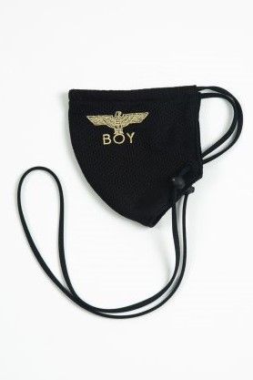 MBROIDERED LOGO 3D ADJUSTABLE MASK / Black×Gold 【BOY LONDON】