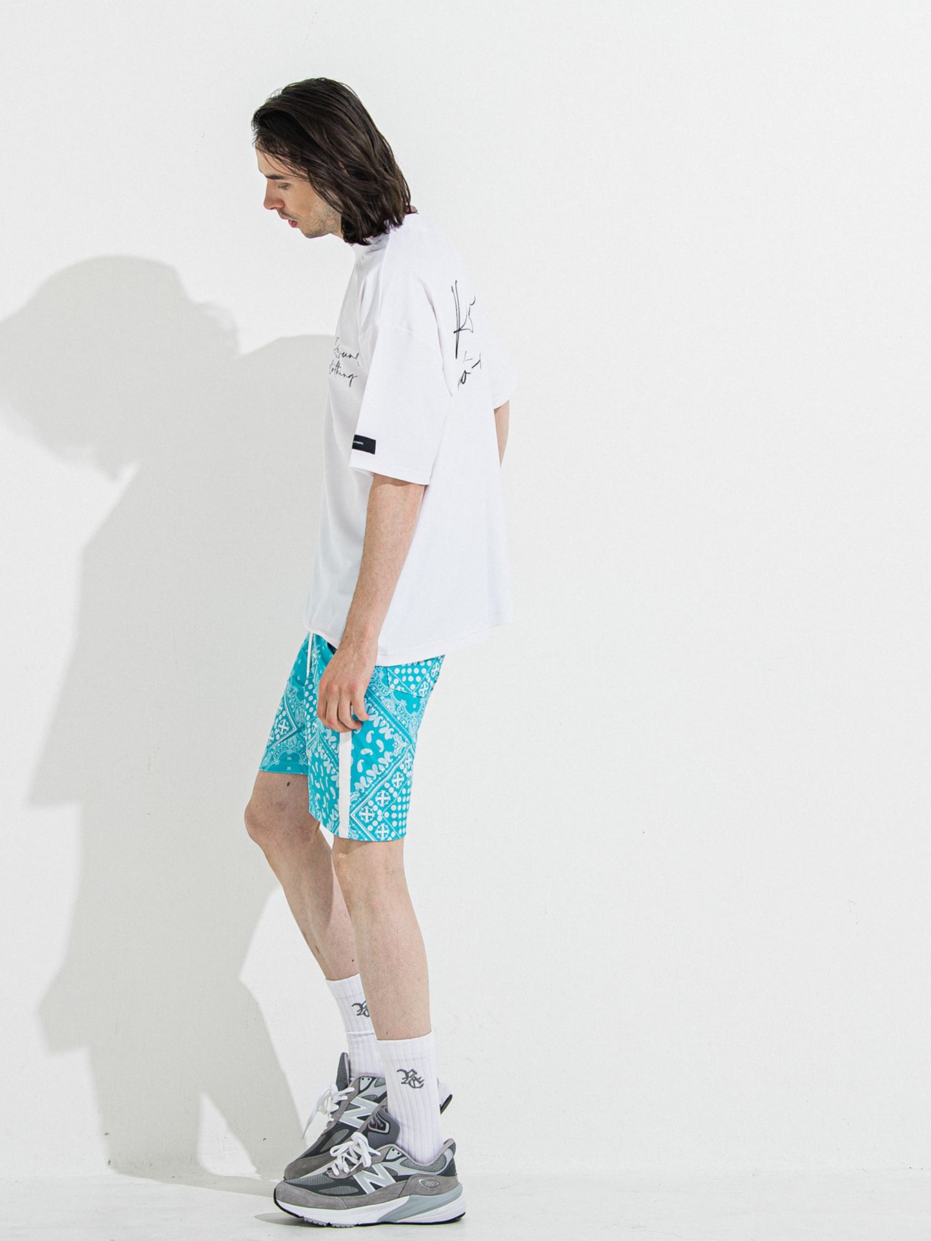 【予約品 】RASH SHORTS / ラッシュガード ショーツ / バンダナブルーグリーン