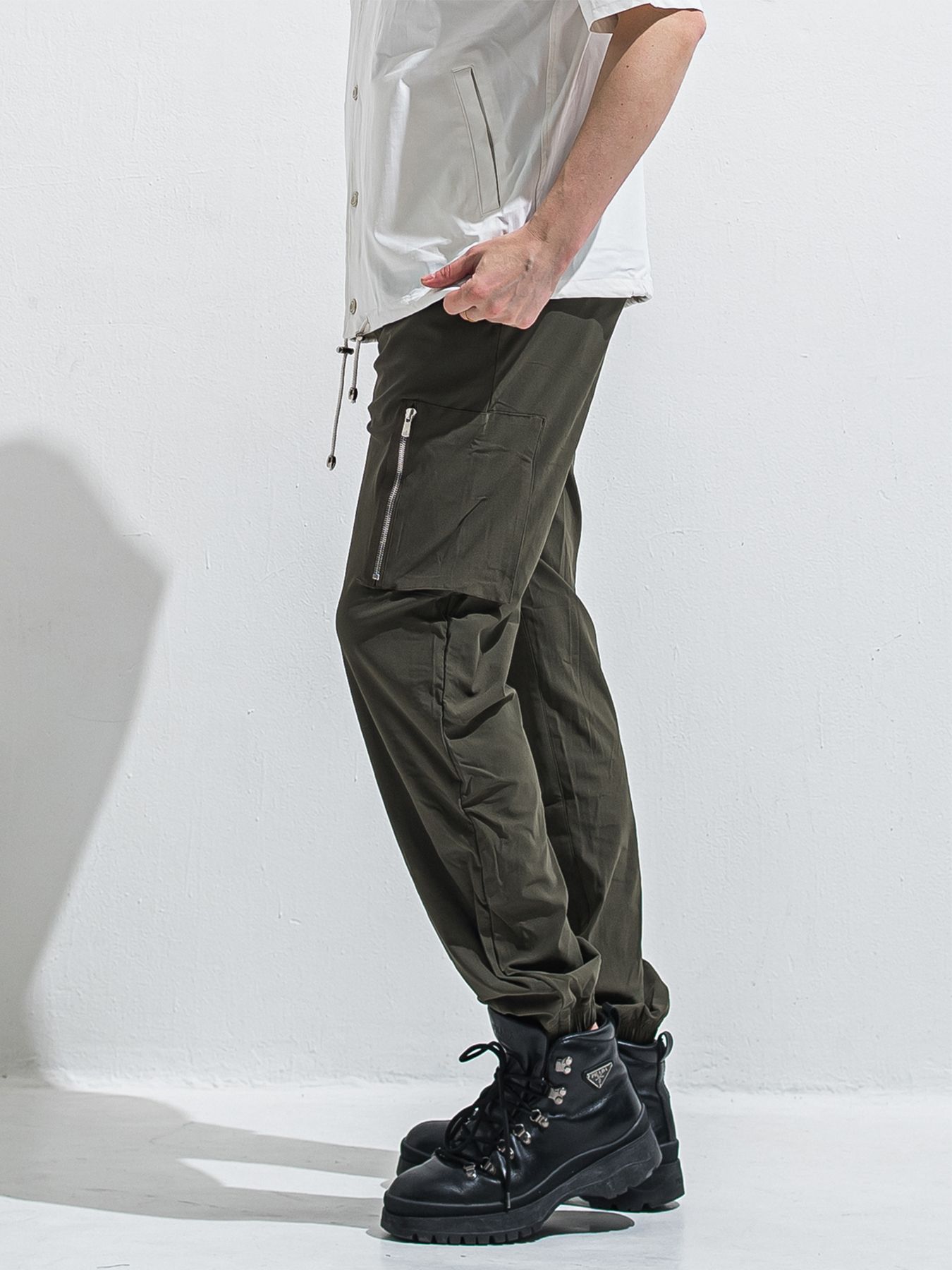 【予約品 2月15日(日) 18:00 締切】DAVID NYLON CARGO PANTS/ ミリタリーナイロンカーゴパンツ / カーキ