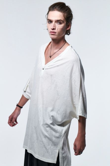 《予約品》 PythonJQDJersey DolmanHenryT-Shirt / ホワイト 【kiryuyrik】 2023年5月以降入荷予定