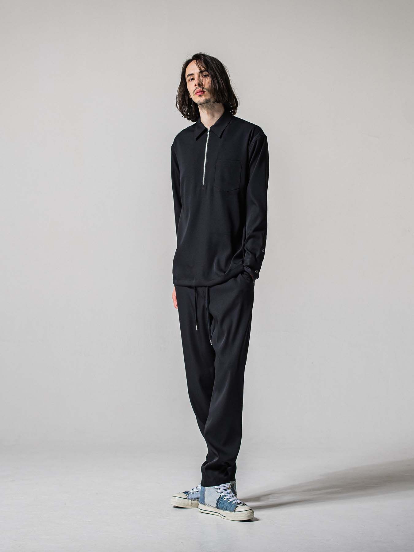 【予約品 11月16日(日) 締切】PAT WIDE EASY PANTS / ワイドイージースラックス / ブラック