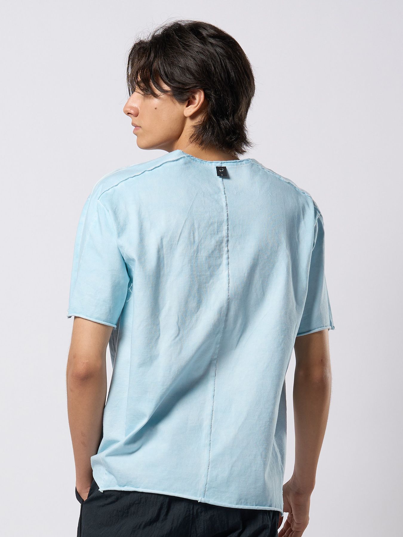 【予約品 9月23日(火) 締切】tight jersey cut-off S/S / タイトジャージ カットオフ ショートスリーブ / アイスブルー