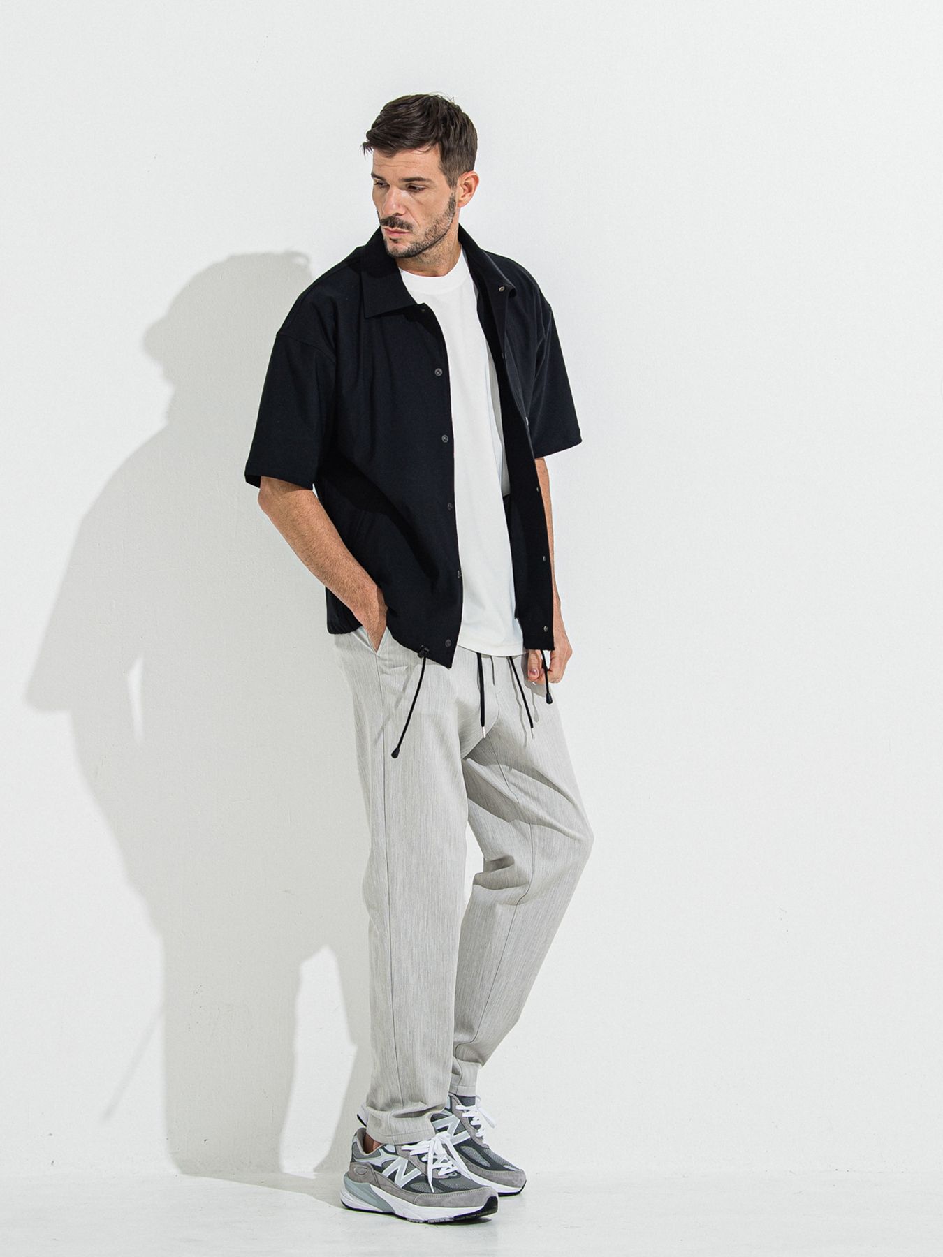 【予約品】NYLON HALF COACH JACKET / ナイロンハーフコーチジャケット / ブラック