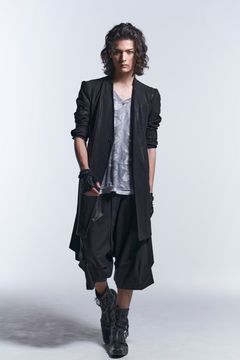 《予約品7/31締切》コラボ Collarless Flare Jacket / Black【BLACK HONEY CHILI COOKIE × kiryuyrik】12月入荷予定