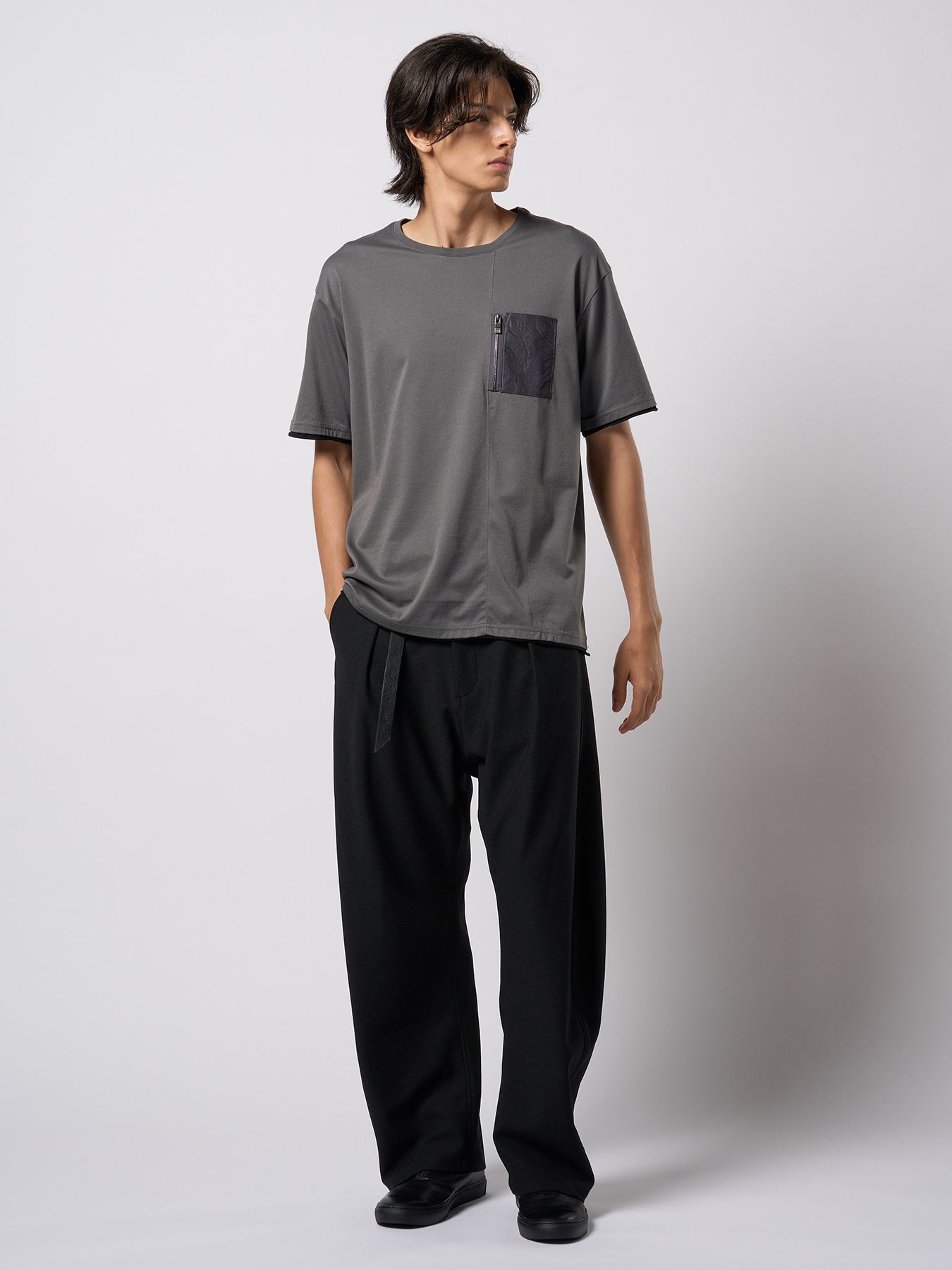 【予約品 9月23日(火) 締切】cool touch zip-pocket S/S / クールタッチ ジップポケット ショートスリーブ / グレー