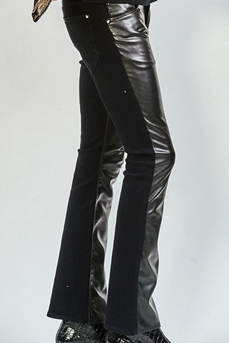 Royal Leather Changing Stretch boot cut Pants / BLACK 【ys Yuji SUGENO】