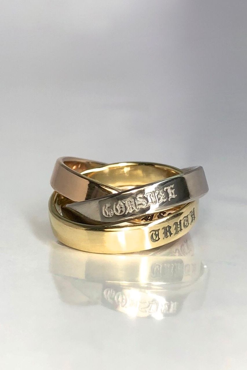 《受注生産》 K18 TRIPLE RING_WHITE GOLD,YELLOW GOLD,PINK GOLD ゴールド リング 【GOD SIZE】 注文から1ヶ月後入荷予定