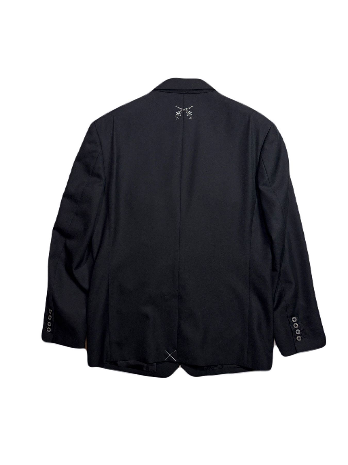 【予約品 3月9日(月) 18:00 締切】W/S GABA JKT CRY / ウール/シルク ギャバ クリスタルクロスガン 2Bジャケット / ブラック