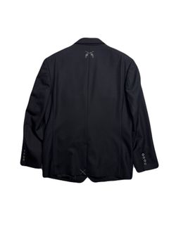 【予約品 3月9日(月) 18:00 締切】W/S GABA JKT CRY / ウール/シルク ギャバ クリスタルクロスガン 2Bジャケット / ブラック