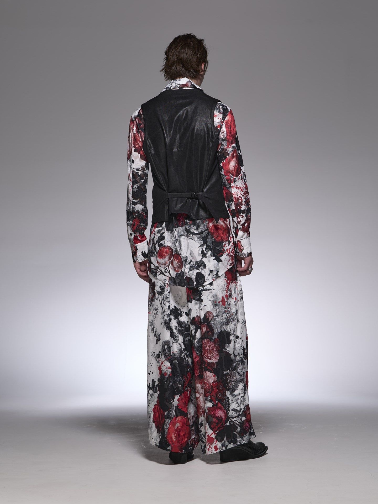 《予約品》 SplashFloraWideTuckSlacks / ワイドタックスラックス / ホワイト＆レッド