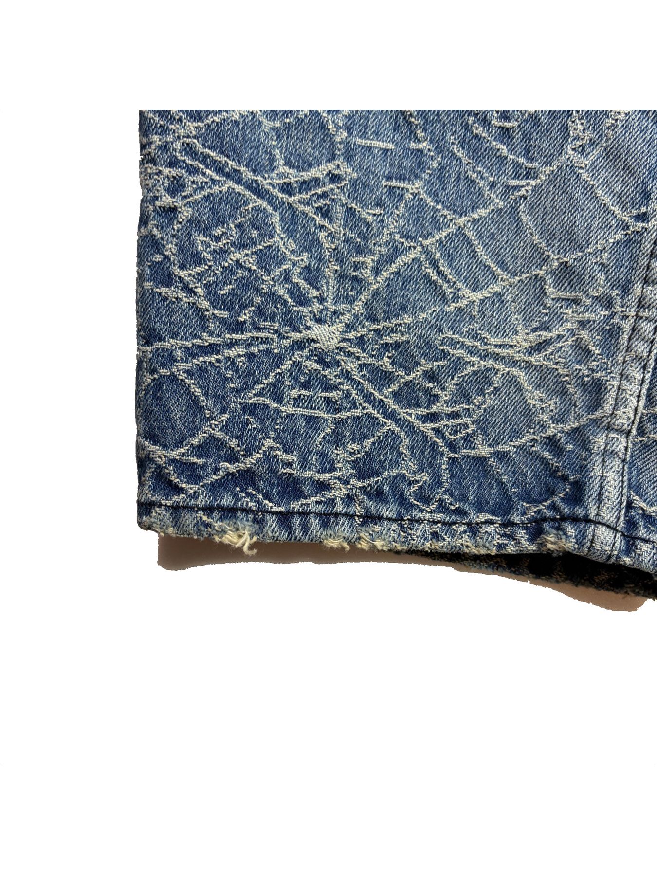 【予約品 3月9日(月) 18:00 締切】SPIDER JAQ DENIM PT / スパイダー ジャガード デニム パンツ / ブルー