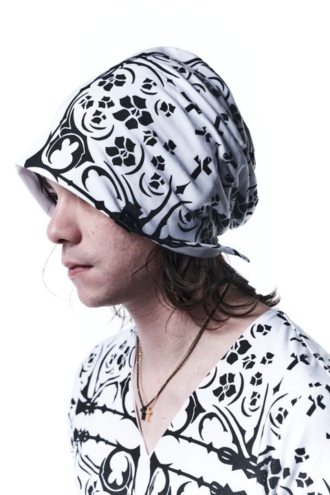 Cap ニットキャップ BANDANA BEATENJIKU / White×Black 【kiryuyrik】