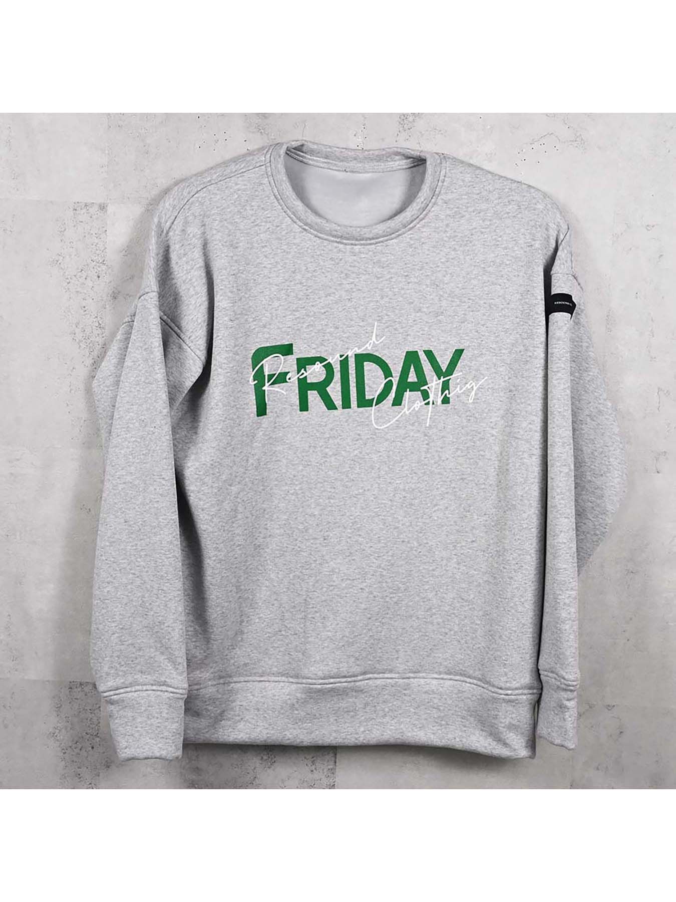 【予約品 8月31日(日) 締切】FRIDAY OLD LOGO VEROURS FLEECE TRAINER / FRIDAYコラボ オールドロゴ ベロアフリース トレーナー / グレー
