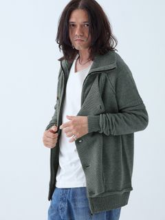 【予約品 6月2日(月) AM10時 締切】Standrop / ニットブルゾン / 杢チャコール