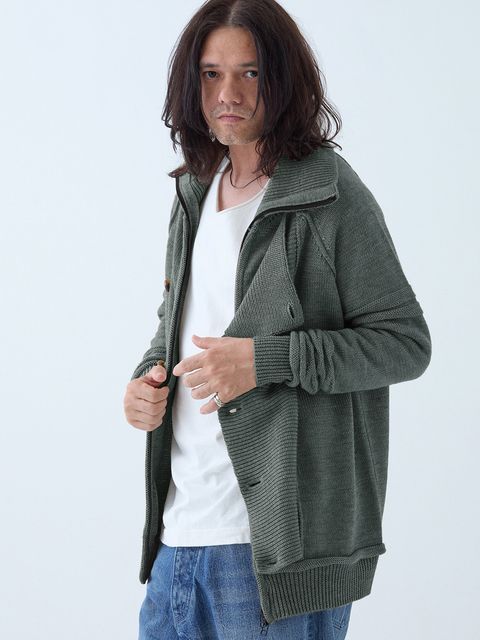 【予約品 6月2日(月) AM10時 締切】Standrop / ニットブルゾン / 杢チャコール