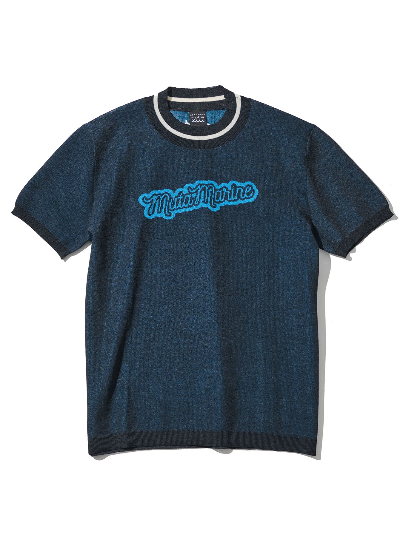 【予約品 10月9日(木) 締切】muta Sheer Knit S-S Top / シアーニットTシャツ / ネイビー【Acanthus × muta MARINE】