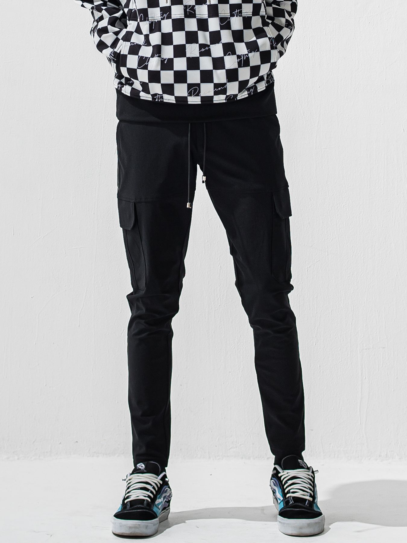 【予約品】DARRELL HEAT CARGO PT / 裏起毛 カーゴラインパンツ / ブラック