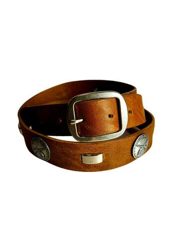 CONCHO LEATHER BELT / レザーベルト / キャメル