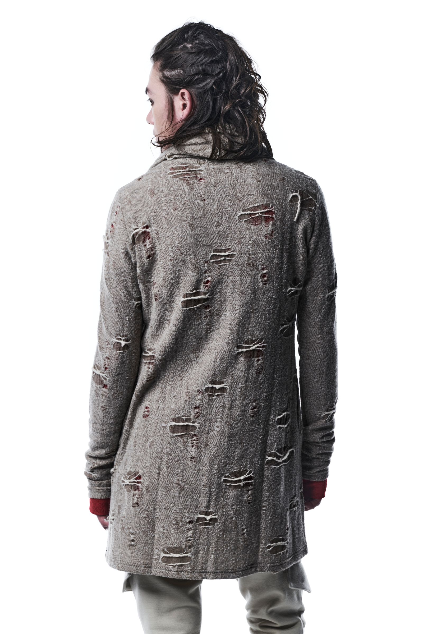 ShawlCardigan カーディガン DamageJersey / Beige 【kiryuyrik】