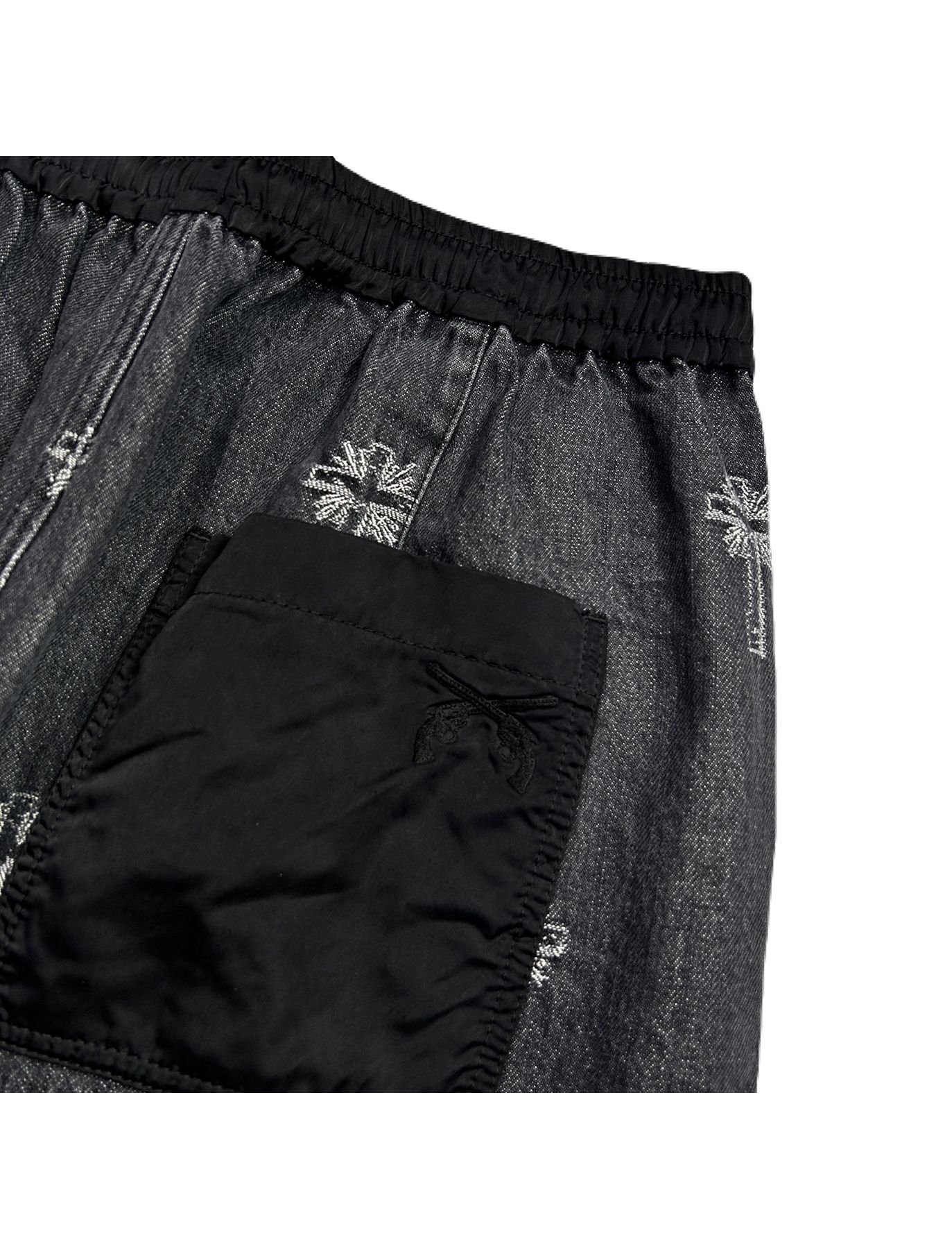 【予約品 8月10日(日) 締切 】CROSS JQ DENIM PT / クロスジャガード デニムパンツ / ブラック