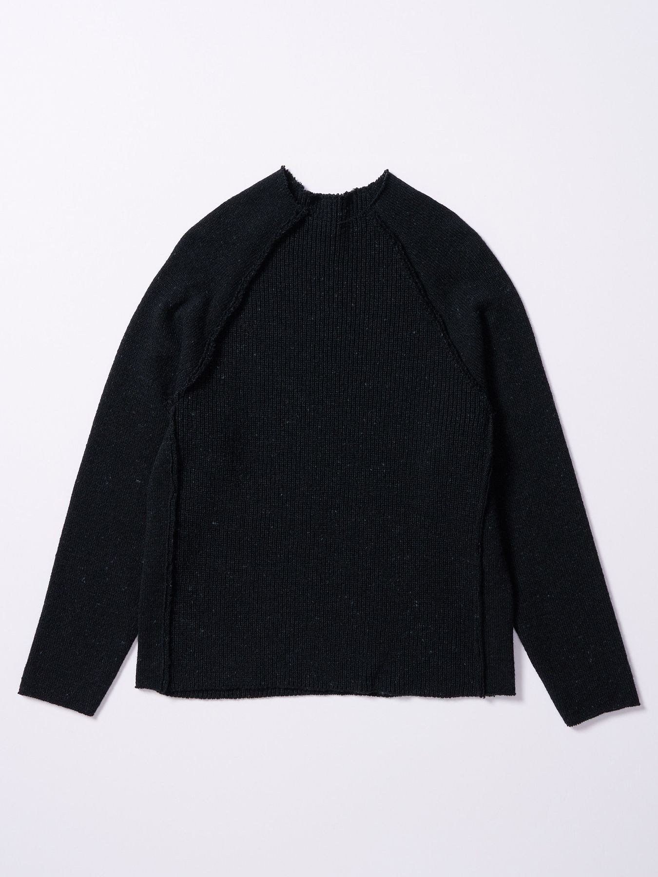 【予約品 4月19日(日) 18時締切】lomond×powder line high-neck knit / ライン ハイネックニット / ブラック