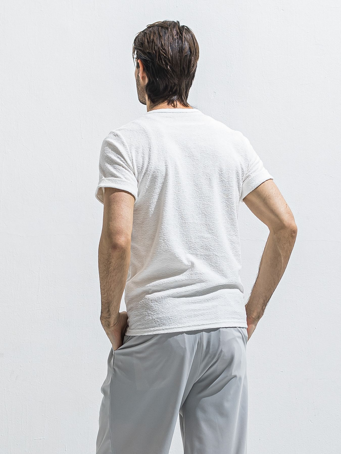 【予約品 2月15日(日) 18:00 締切】PILE ROLL UP TEE / パイルロールアップTシャツ / ホワイト