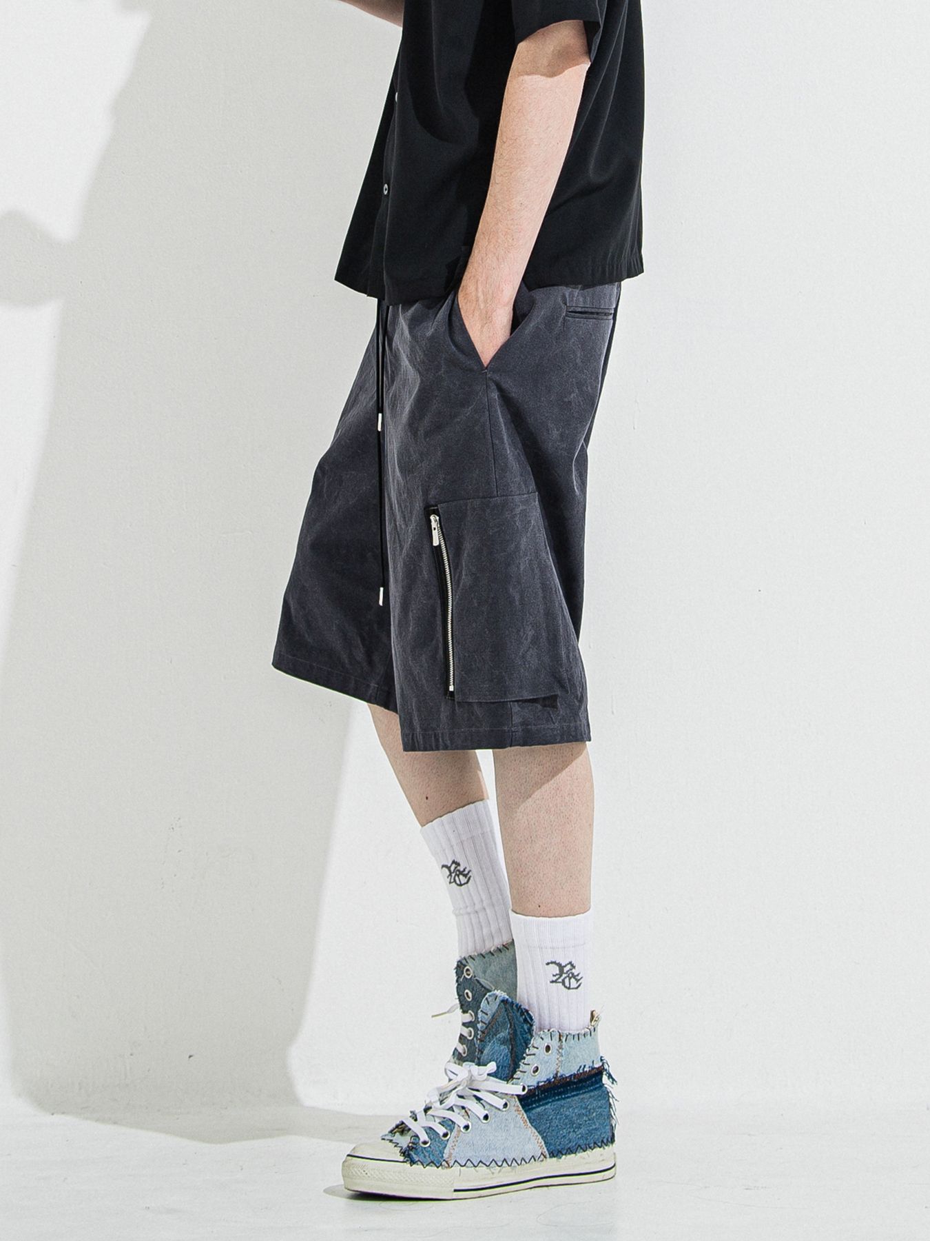 【予約品 】DAVID CARGO HALF PANTS / デヴィッドカーゴハーフパンツ / ヴィンテージブラック