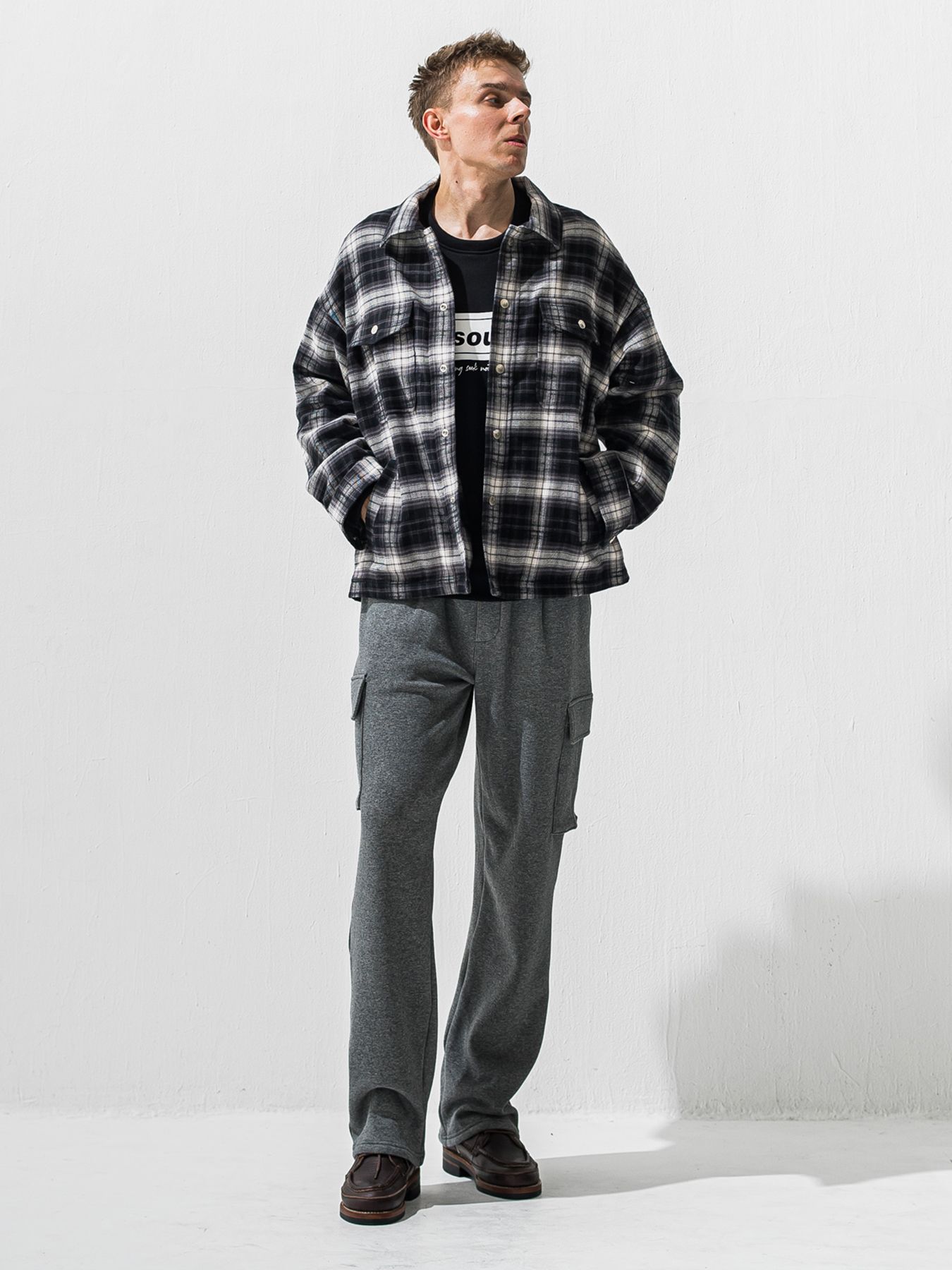 【予約品 9月6日(日) 締切】BOX VELOURS FLEECE DROP TRAINER / ボックスロゴ 裏起毛 ルーズトレーナー / ブラック