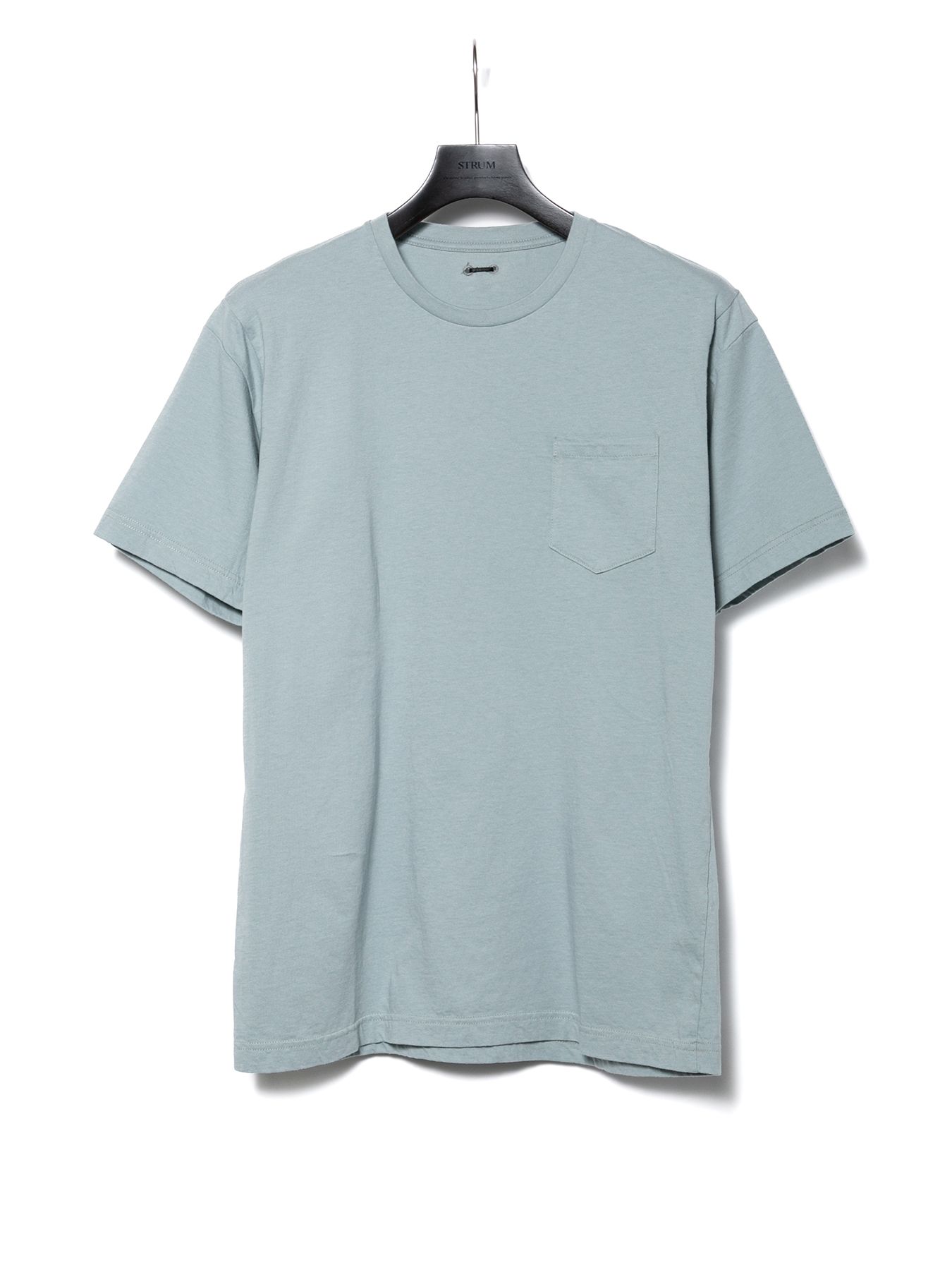 【予約品 10月12日(日) 締切】Natural Soft Cotton Chest Pocket Crew Neck T-shirt / 30/-ナチュラルソフト天竺 胸ポケット クルーネック Tシャツ / グレーグリーン