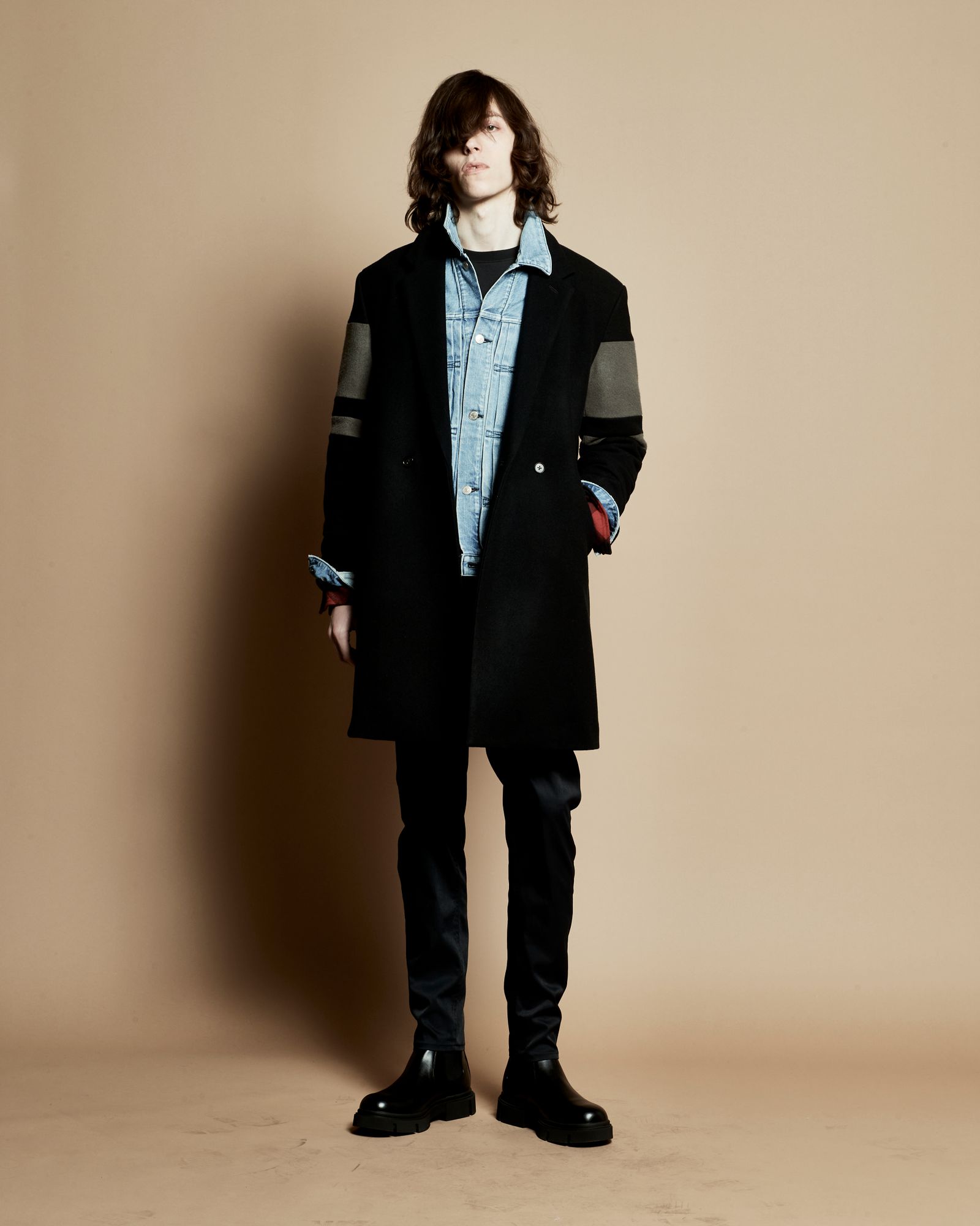S100'S MELTON COAT コート / BLACK 【roarguns】