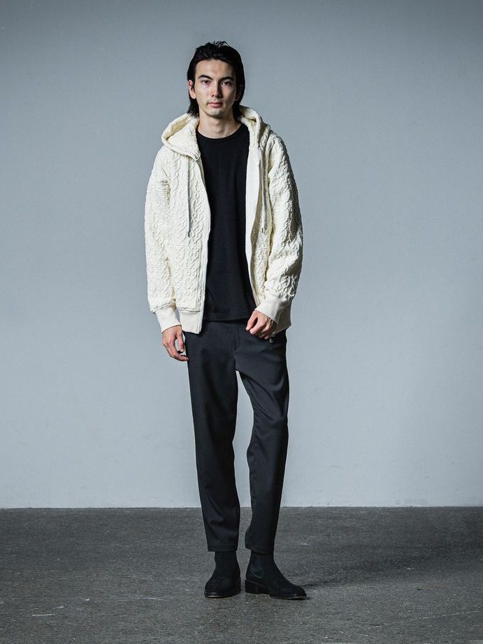 《予約品》 cable drop zip hoodie / パーカー / ホワイト