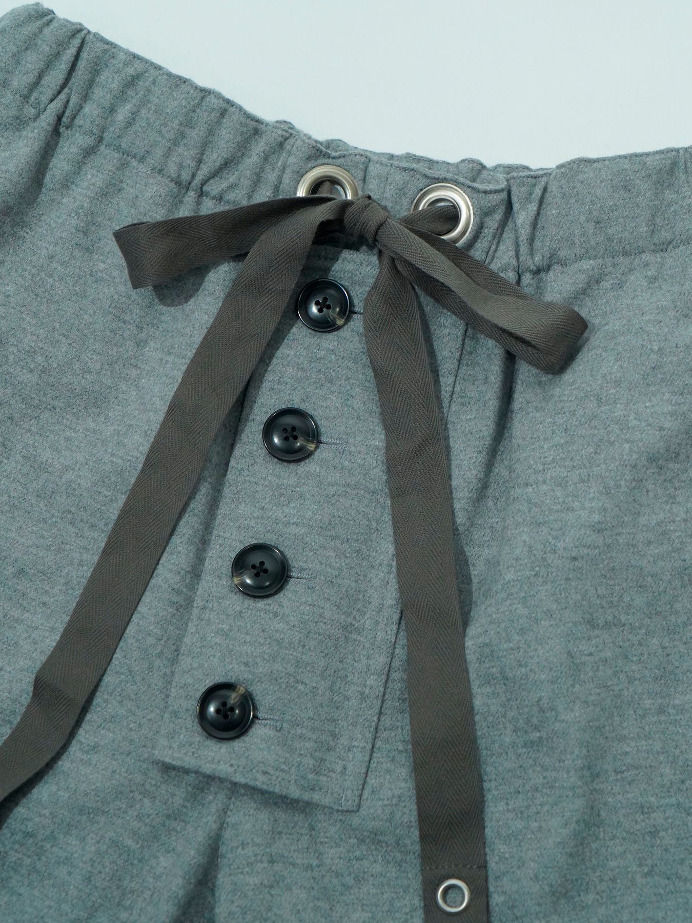 【予約品 】Woolnapp trousers / ウール イージートラウサーズパンツ / 杢グレー