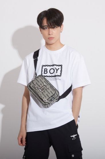 CHAIN DESIGN SHOULDER BAG / グレー 【BOY LONDON】