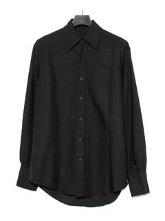 【予約品 9月27日(日) 締切】レーヨン リネン トロピカル ウォッシュ タンブラー仕上げ L/S ドレスシャツ / BLACK
