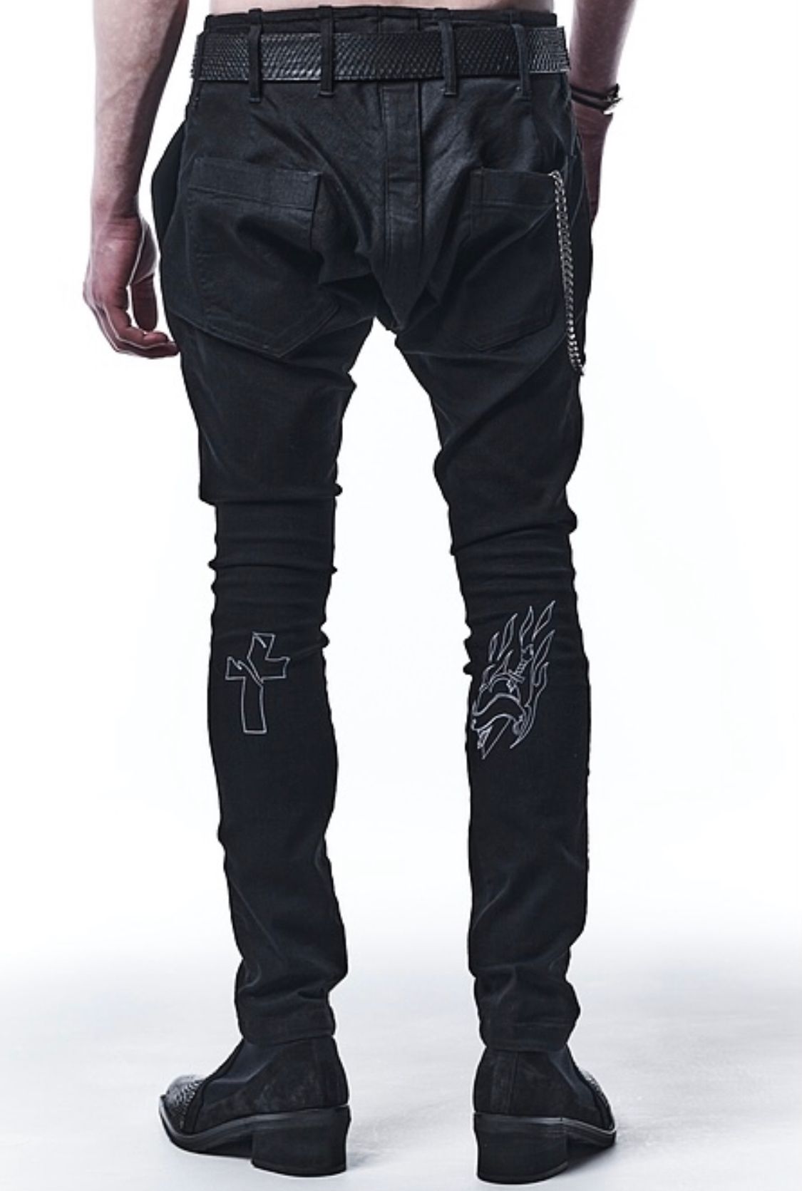 《予約品》 SaruelBondagePants ボンテージパンツ 刺繡入り BlackBlackDenim / Black 【kiryuyrik】 9月入荷予定