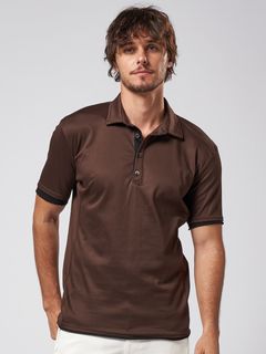 《予約品》 sweater's cut polo / ポロシャツ / ダークカーキ×ブラック