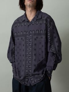 【予約品 2月1日(日) 締切】VINTAGEBANDANA SHIRTS / ヴインテージバンダナ柄 長袖シャツ / パープル
