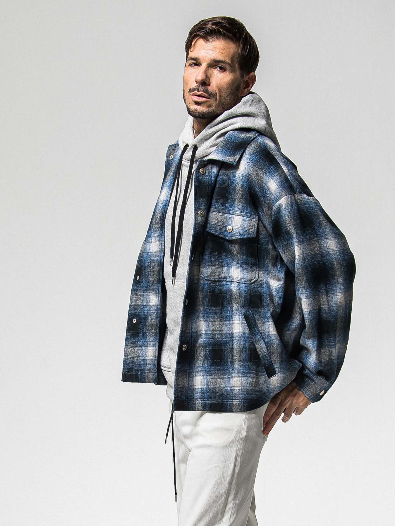【予約品 8月31日(日) 締切】FLANNEL CHECK JK / フランネルチェック ジャケット / ブルー