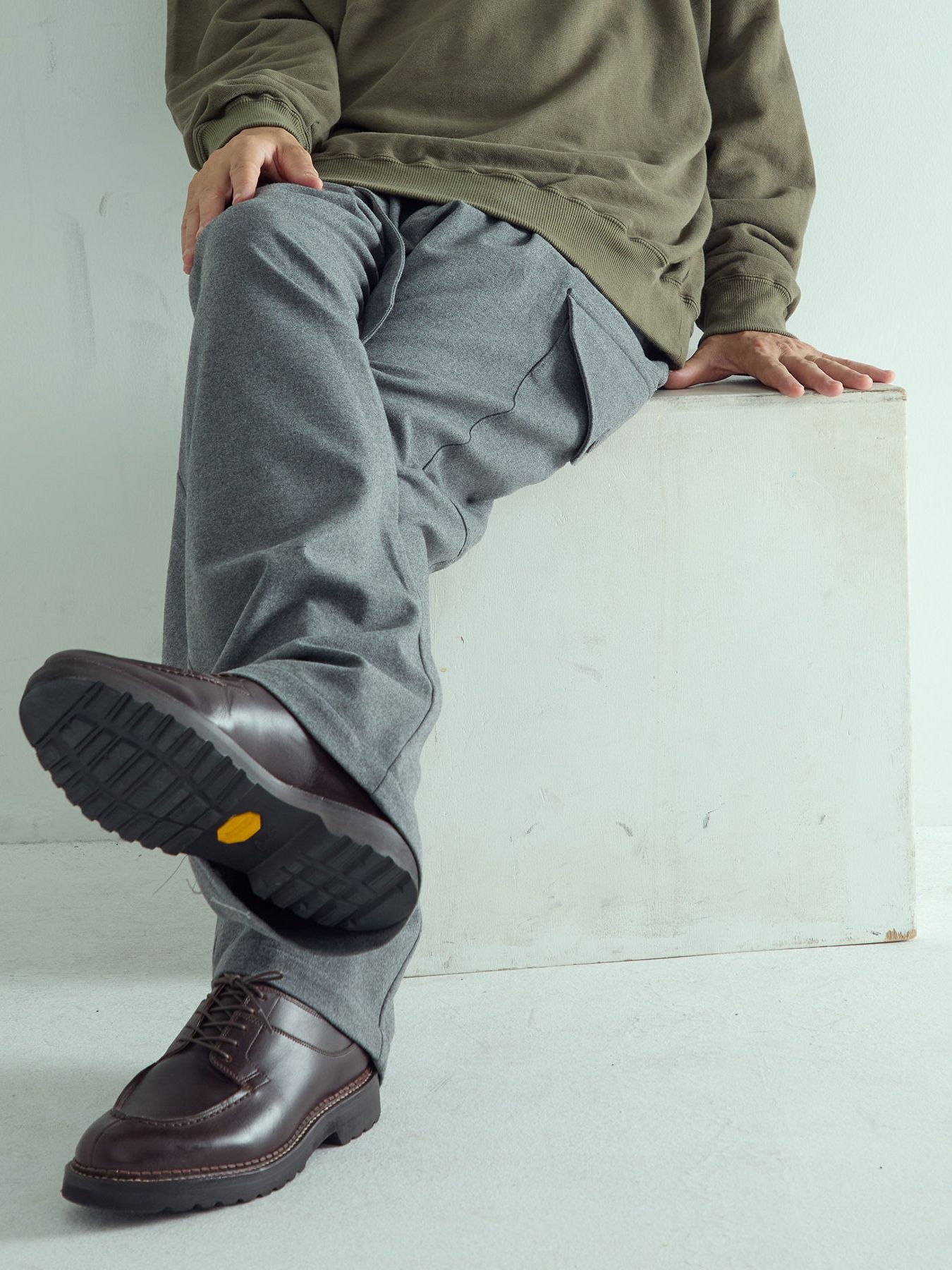 【予約品 】WOOLPILOTPANTS / ウールミリタリーパンツ / 杢ライトグレー