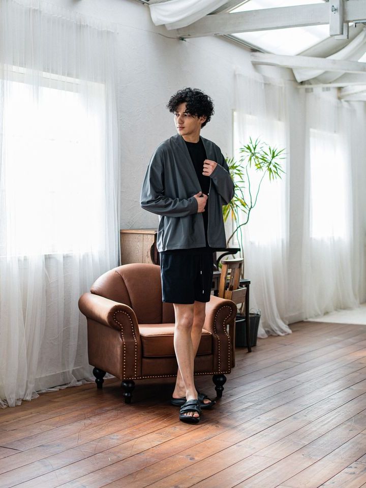 《予約品3月3日18：00締め》 RUSH  OVER  NO COLLAR JK / カーディガンジャケット / チャコール