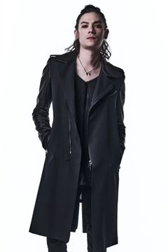 LeatherCombiLongRiders ライダースジャケット W-Cloth&CowHide / Black 【kiryuyrik】